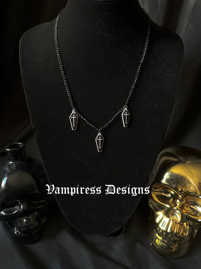 Black-White Coffin Necklace